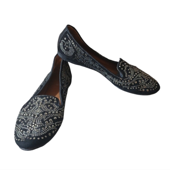 Donald Pliner 25th Anniversary Black Suede Studded Ballet Flats size 7.5 - Picture 9 of 9